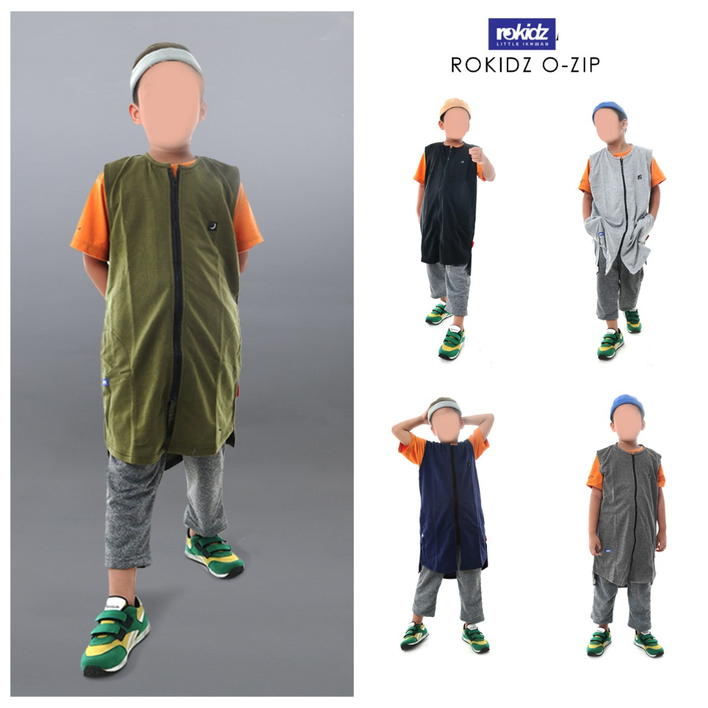 ROSAL Rompi Sholat O-ZIP Anak Bahan Kaos Oblong