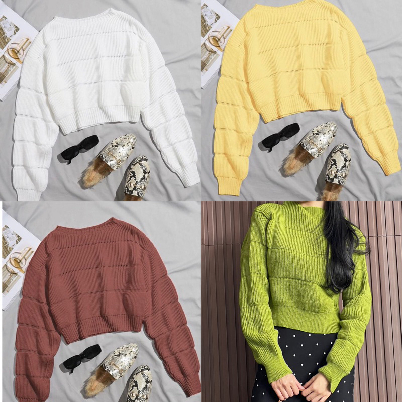 HC - Sweater rajut Wanita Lenora Knite Atasan Wanita Kekinian