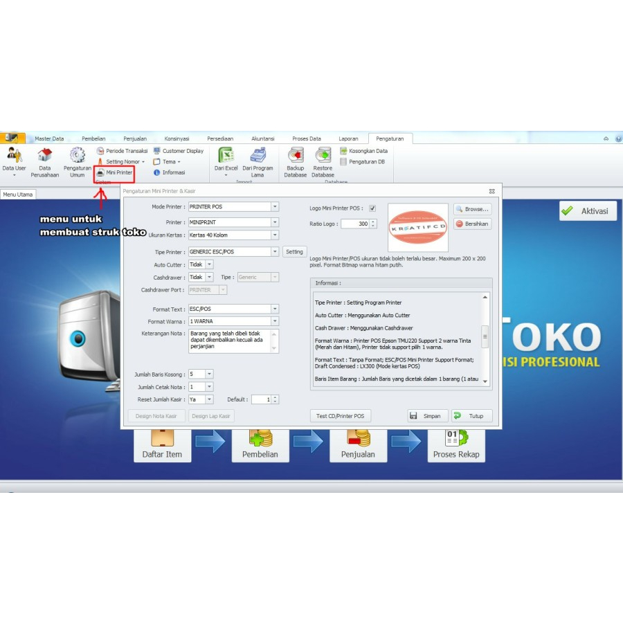 PROGRAM KASIR TOKO GUDANG MINIMARKET RETAIL IPOS 4 4.0 ORIGINAL