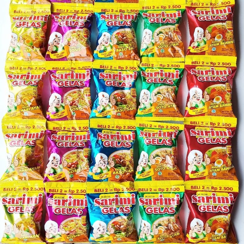 

Sarimi Gelas Renceng 10 pcs x 30 gr Rasa Kari Ayam | Bakso Sapi | Sosis | Soto Ayam | Ayam Bawang