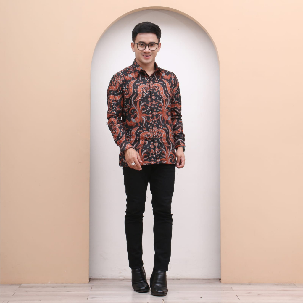 KEMEJA BATIK PRIA LENGAN PANJANG SIZE M L XL XXL BSWART batik HRB026