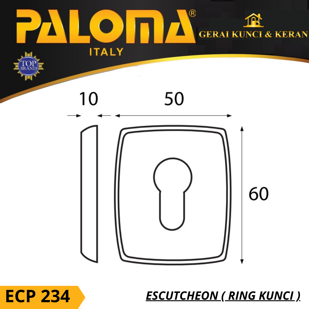 PALOMA ECP 234 RING KUNCI ESCUTCHEON SUPERIOR MAC COVER TUTUP CYLINDER KUNCI