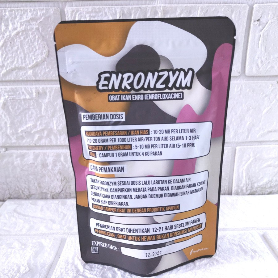 Obat ikan enro 100 gram merk ENRONZYM enrofloxacine enrofloksasin infeksi bakteri