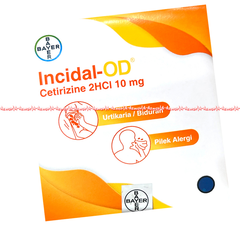 Incidal-od Cetirizine 2HCI 10mg 4tablet Obat  Kondisi Alergi Seperti Rinitis Perenial Rinitis Alergi Dan Urtikaria Idiopatik Kronik