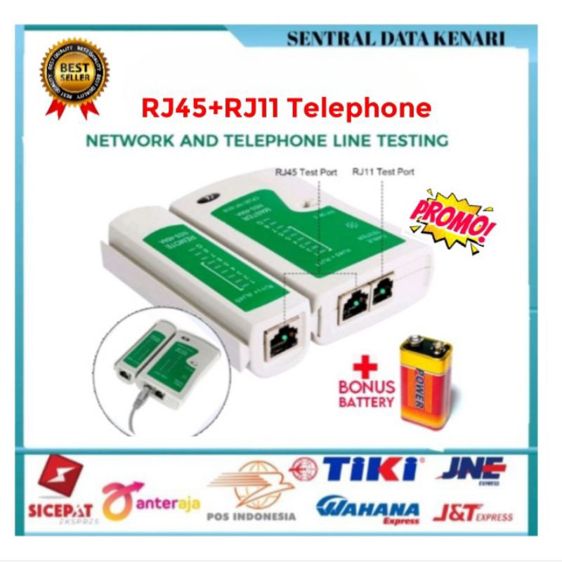 Lan Tester Alat Penguji Kabel Lan RJ45 Telepon Tester Rj 11 Lan Tester