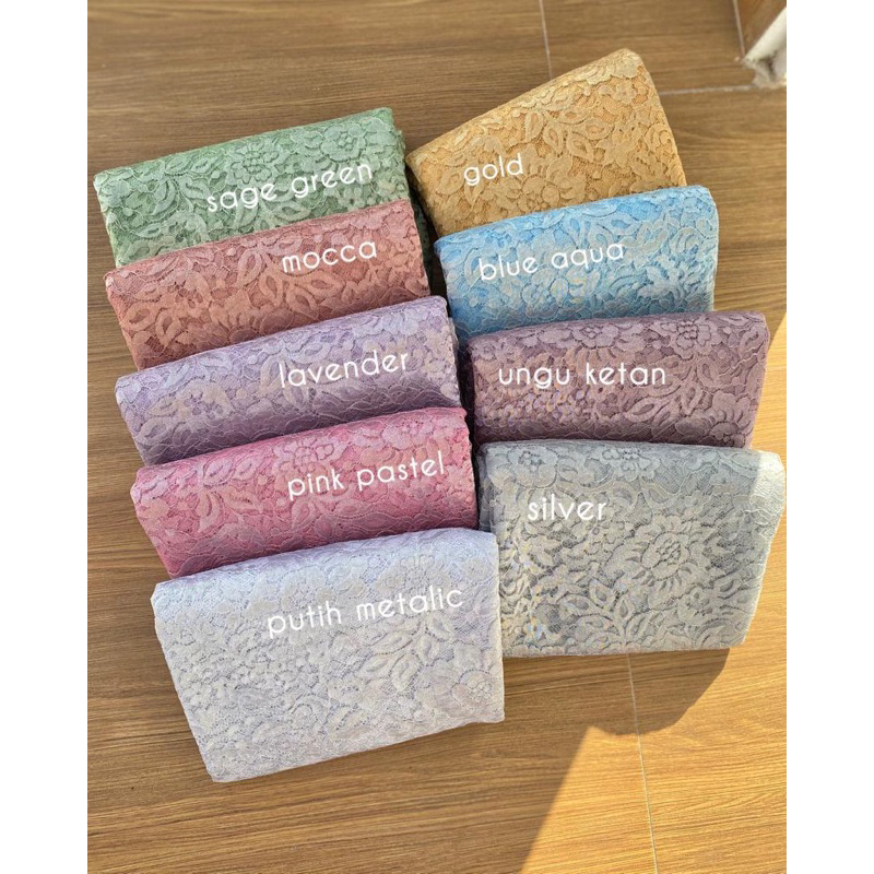 Yukakebaya||kain kebaya metalik laminate ysl muat 2 kebaya