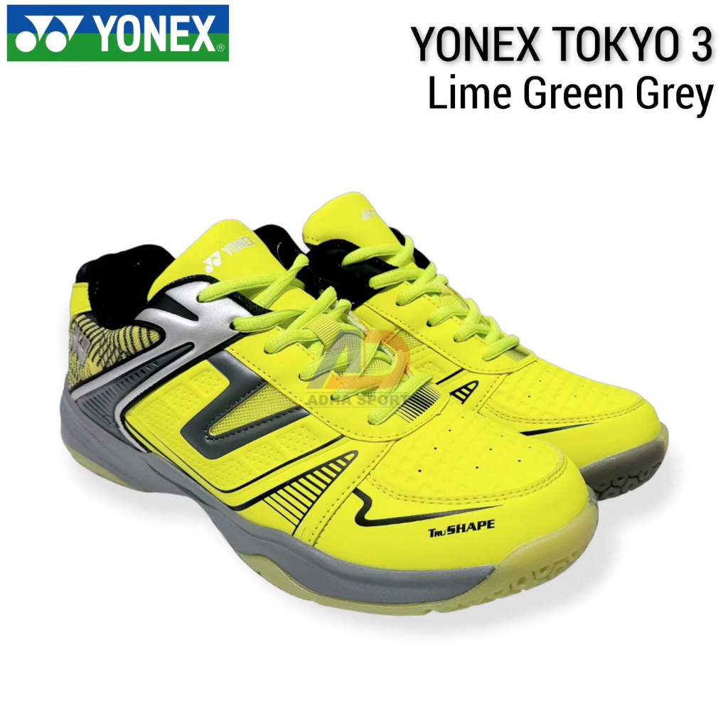 Sepatu Badminton Yonex Tru Cushion Tokyo 3 / III Lime Green Grey Original Adha Sport Store