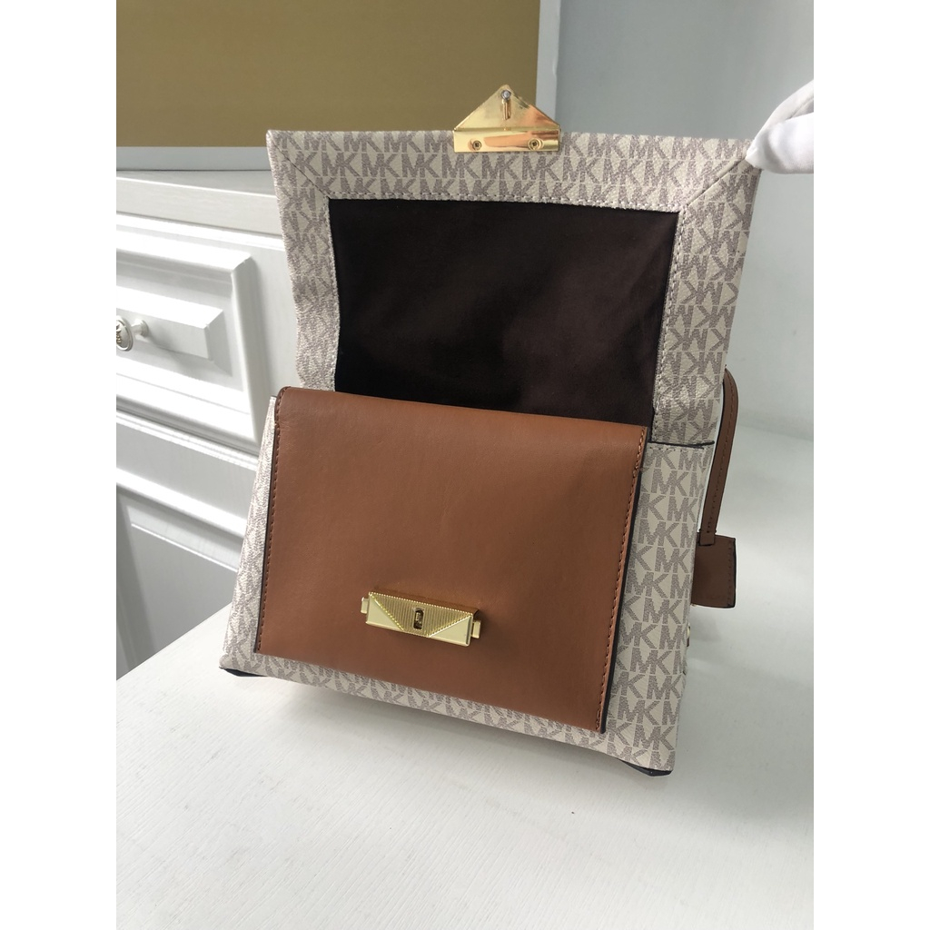 （Shopee live）Michael Kors 012 m-k new cece series medium old flower patchwork leather commuter OL style shoulder bag messenger bag