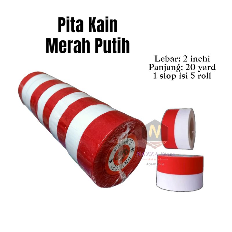 Pita Kain Bendera MERAH-PUTIH 2 inci x 20 yard 1 roll