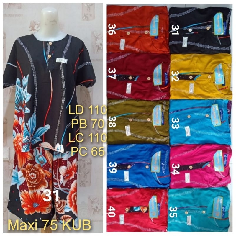 Setelan Kulot Maxi 75 LD 110cm Kencana Ungu Label Biru