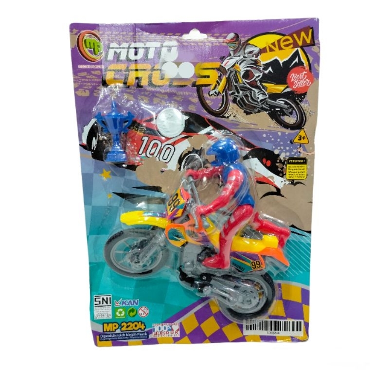MAINAN MOTOR CROSS+PIALA - KENDARAAN MAINAN - MAINAN ANAK MATARAM