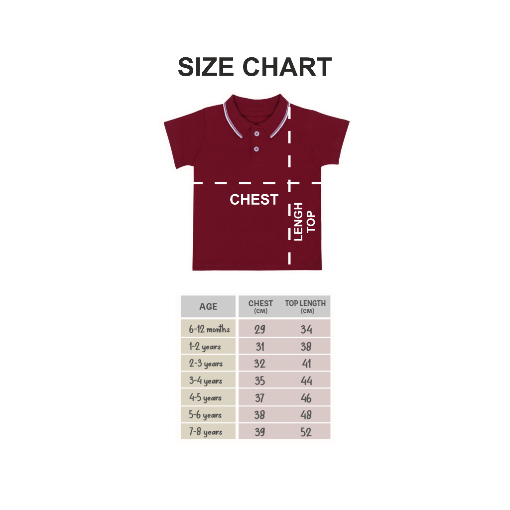 GEMU Baju Koas Polo Shirt Berkerah Bayi 6 – 24 Bulan
