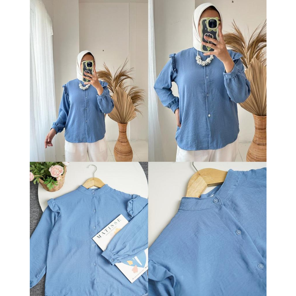 GFS LYODRA CUTE RUFFLE TOP ATASAN WANITA CRINCLE AIRFLOW