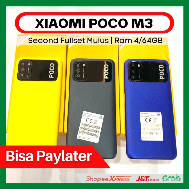 XIAOMI POCO M3 Ram 4/64GB Second Fullset mulus bergaransi