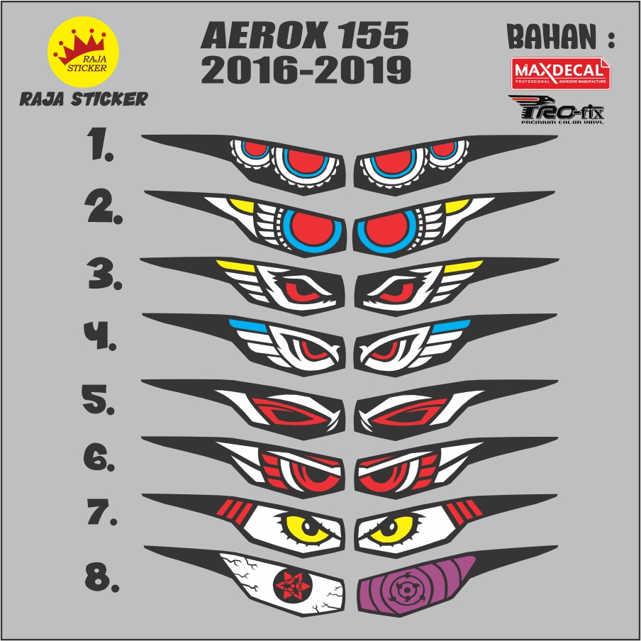 STIKER MATA LAMPU AEROX 155 aerox lama