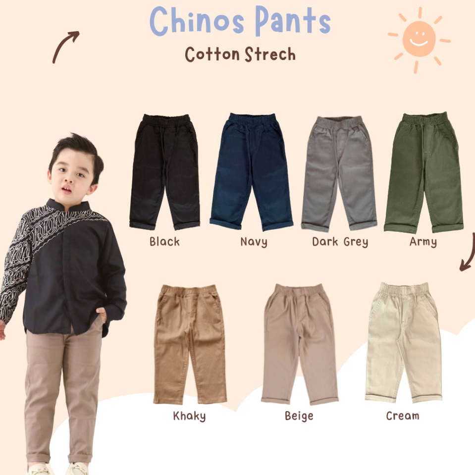 SALE 10.10 plazababyku  CELANA CHINO PANJANG    Celana Anak 1thn s/d 9thn Laki-laki Dan Perempuan Bisa Pilih