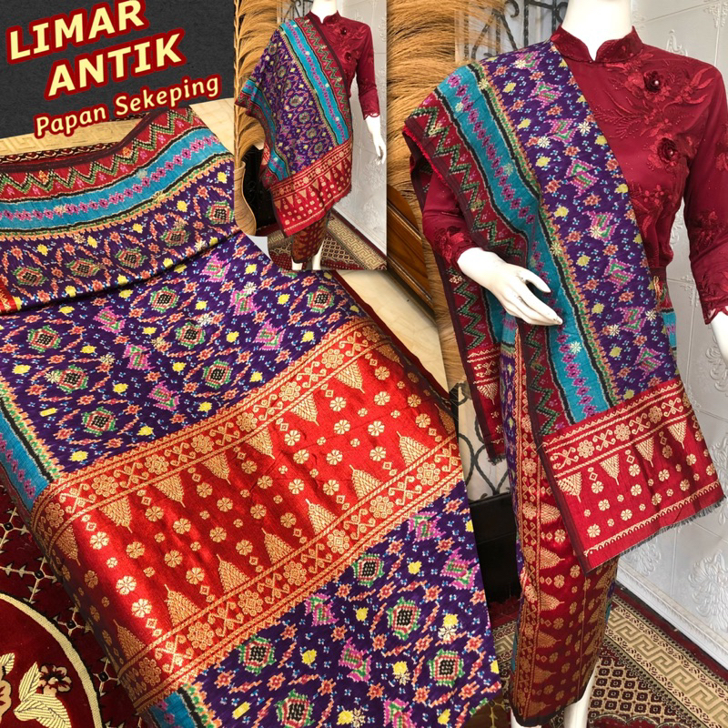 Songket Limar Antik Papan Sekeping ungu/ songket tenun asli palembang /ilham songket palembang