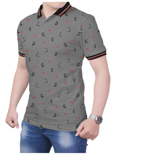 Noveli wear - T shirt Kaos kerah pria motif full print lengan pendek | Poloshirt distro 02