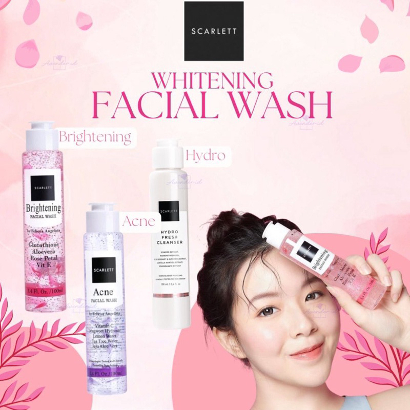 SCARLETT WHITENING FACIAL WASH BY FELICYA ANGELISTA / SABUN WAJAH SCARLETT BRIGHTENING ACNE FACE WASH