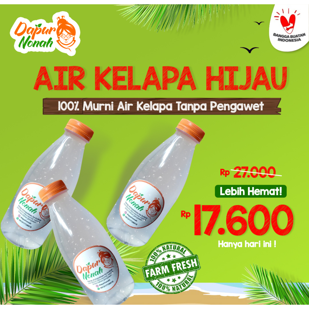 

Air kelapa hijau murni - Coconut water - Air kelapa tanpa pengawet