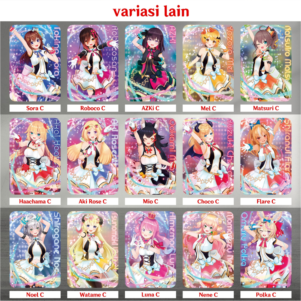 Koleksi Photocard / Kartu Anime Game VTuber Hololive B - Miko Suisei Fubuki Haachama Matsuri Aqua Ayame Subaru Mio Korone Okayu Pekora Rushia Marine Coco Watame Towa Lamy Botan Koyori Gura Amelia Calli Kiara Ina Moona Kobo Ollie