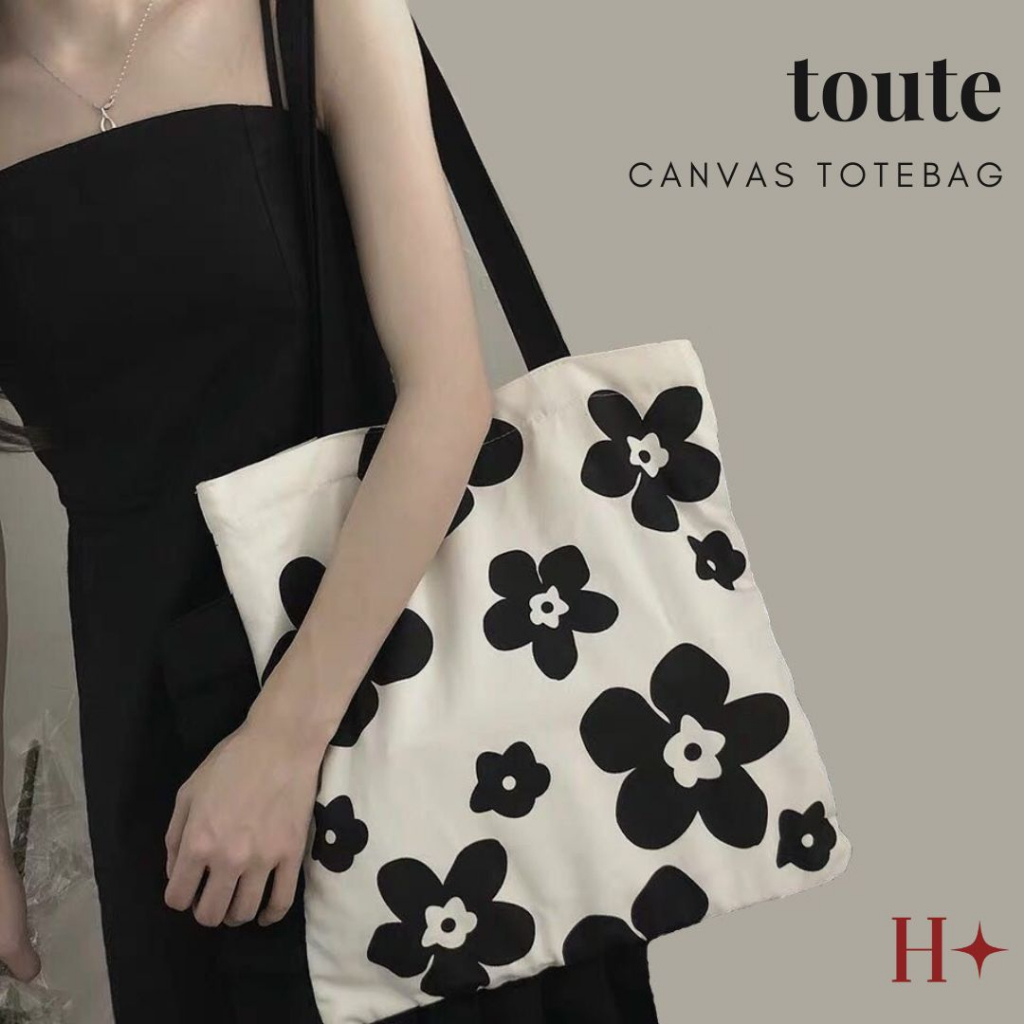 H✦ Toute Tote Bag Kanvas Wanita Lucu Tebal Unik