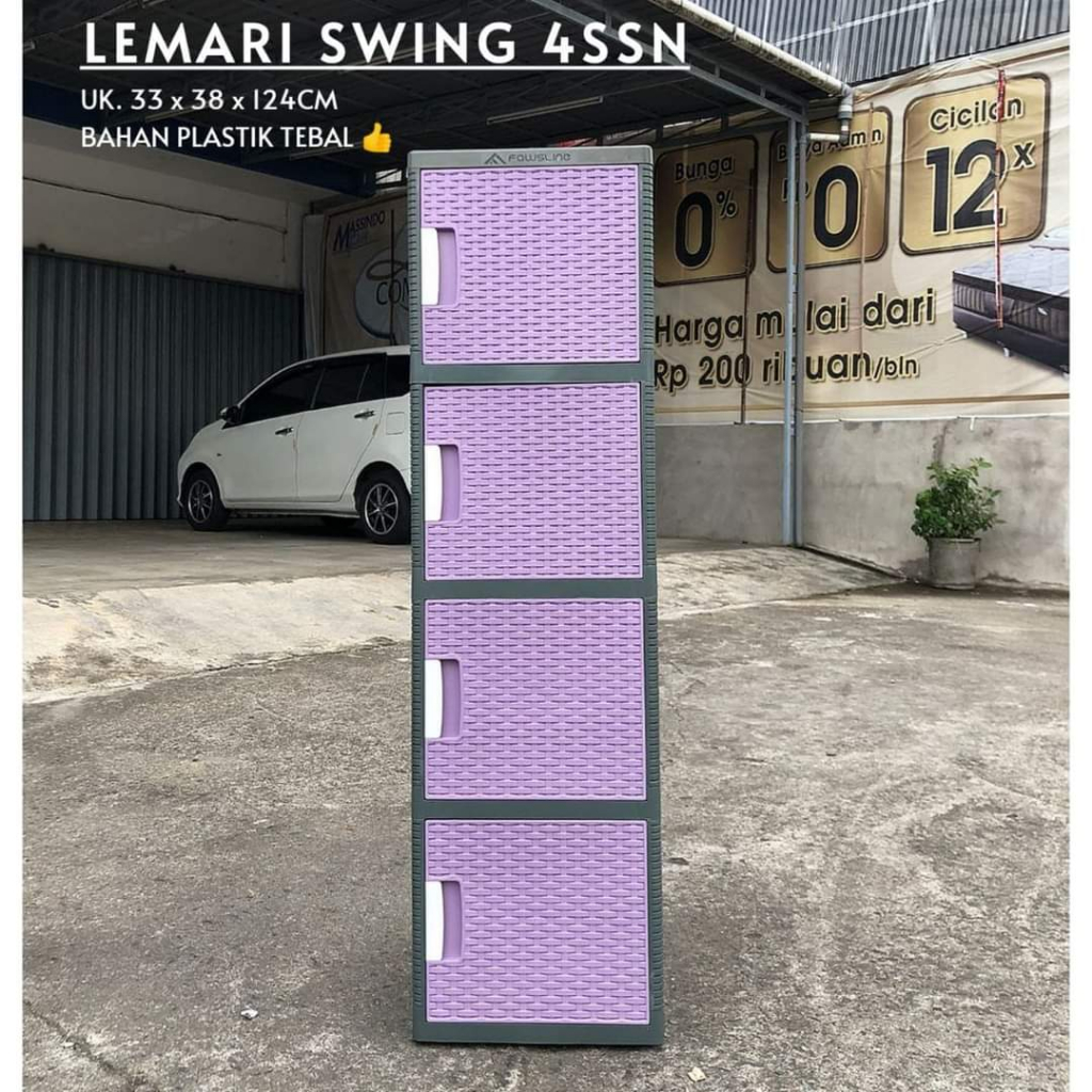 Lemari fawsline swing susun 4/lemari viral/lemari pakaian/lemari serbaguna