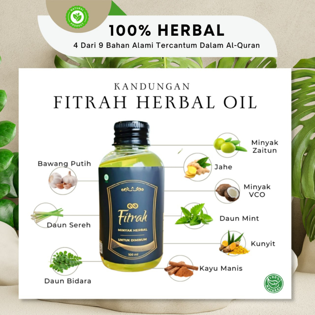 FITRAH HERBAL OIL - Minyak Herbal Multi Khasiat - Untuk Diminum &amp; Dibalur - BISA COD