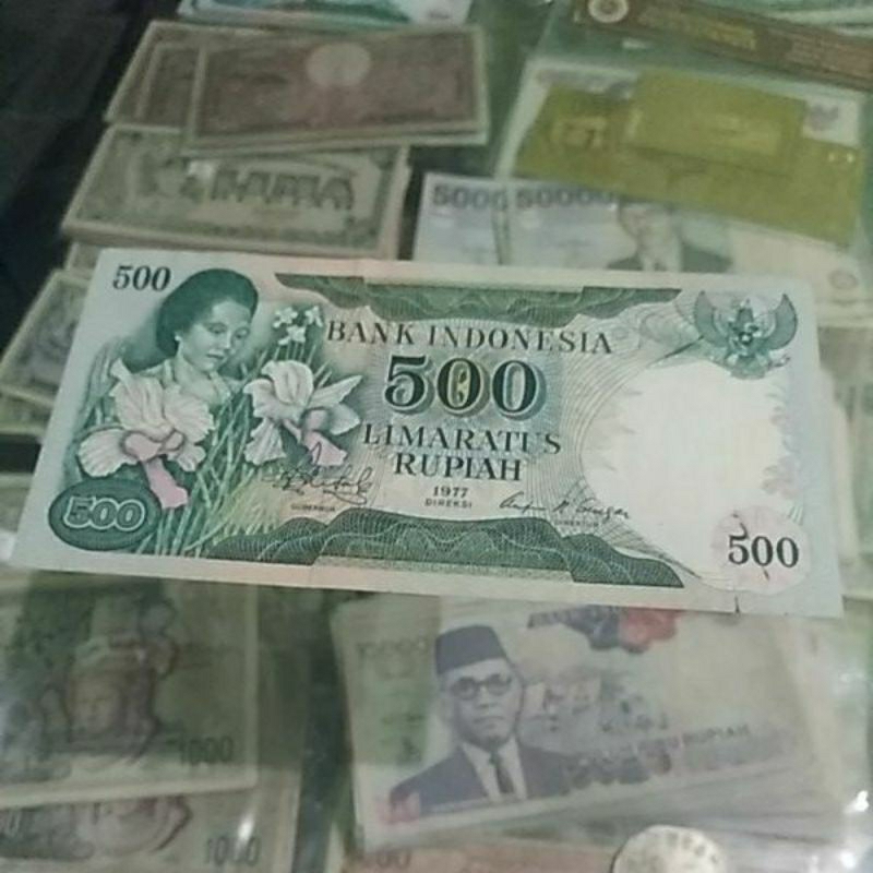 uang kuno 500 konde 1977 asli