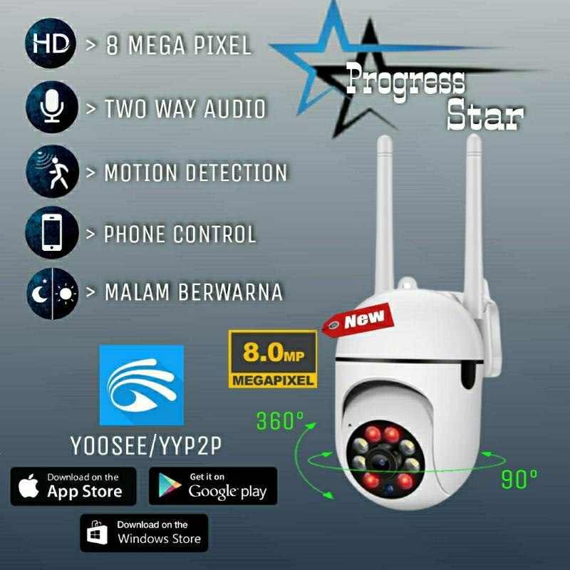 New Ip Camera Yoosee 8MP CCTV PTZ Speed Dome Mini Kamera Wireless Yoosee