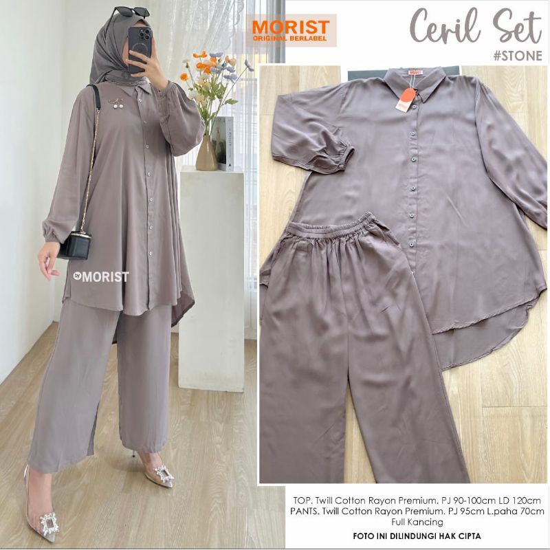 Set Setelan Wanita Rayon Polos Original Morist [Bilon Bolin Ceril Tipsa Lowis]