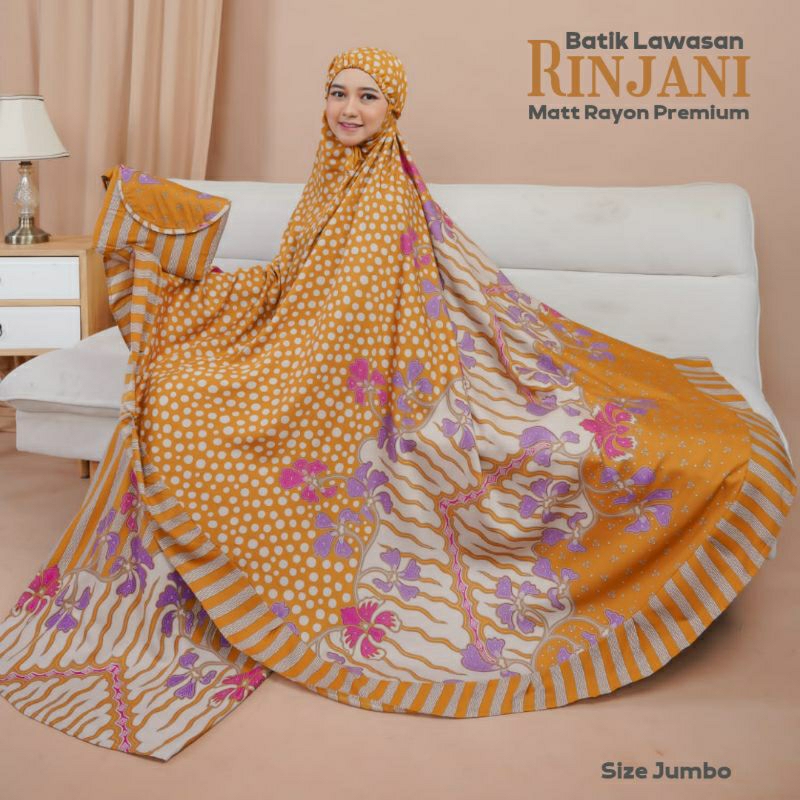 (RATU AYU) Mukena Dewasa Batik Rinjani Rayon Premium Size Jumbo