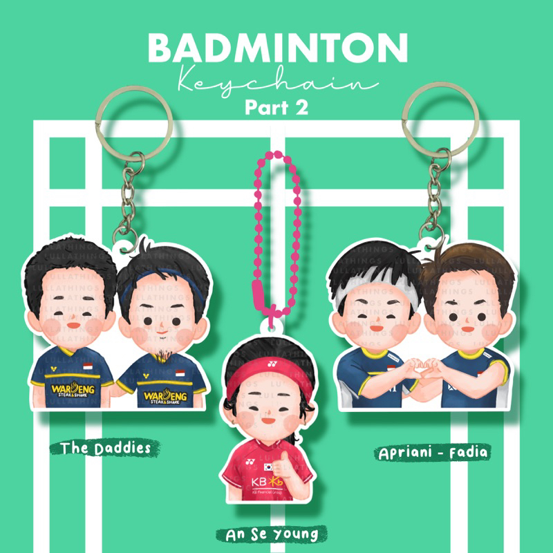 Badminton Player Keychain / Altet Bulutangkis / Kevin sanjaya marcus gideon fajar alfian rian ardian