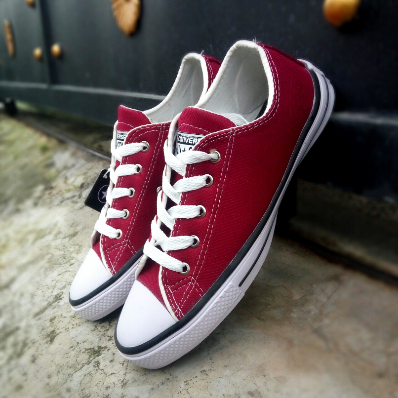 HAXERLI - sepatu kasual converse all star pendek maroon merah wanita pria terbaru
