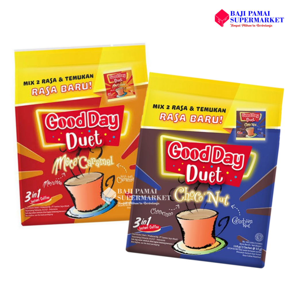 

Good Day Duet Moca Caramel / Choco Nut Isi 5 sachet