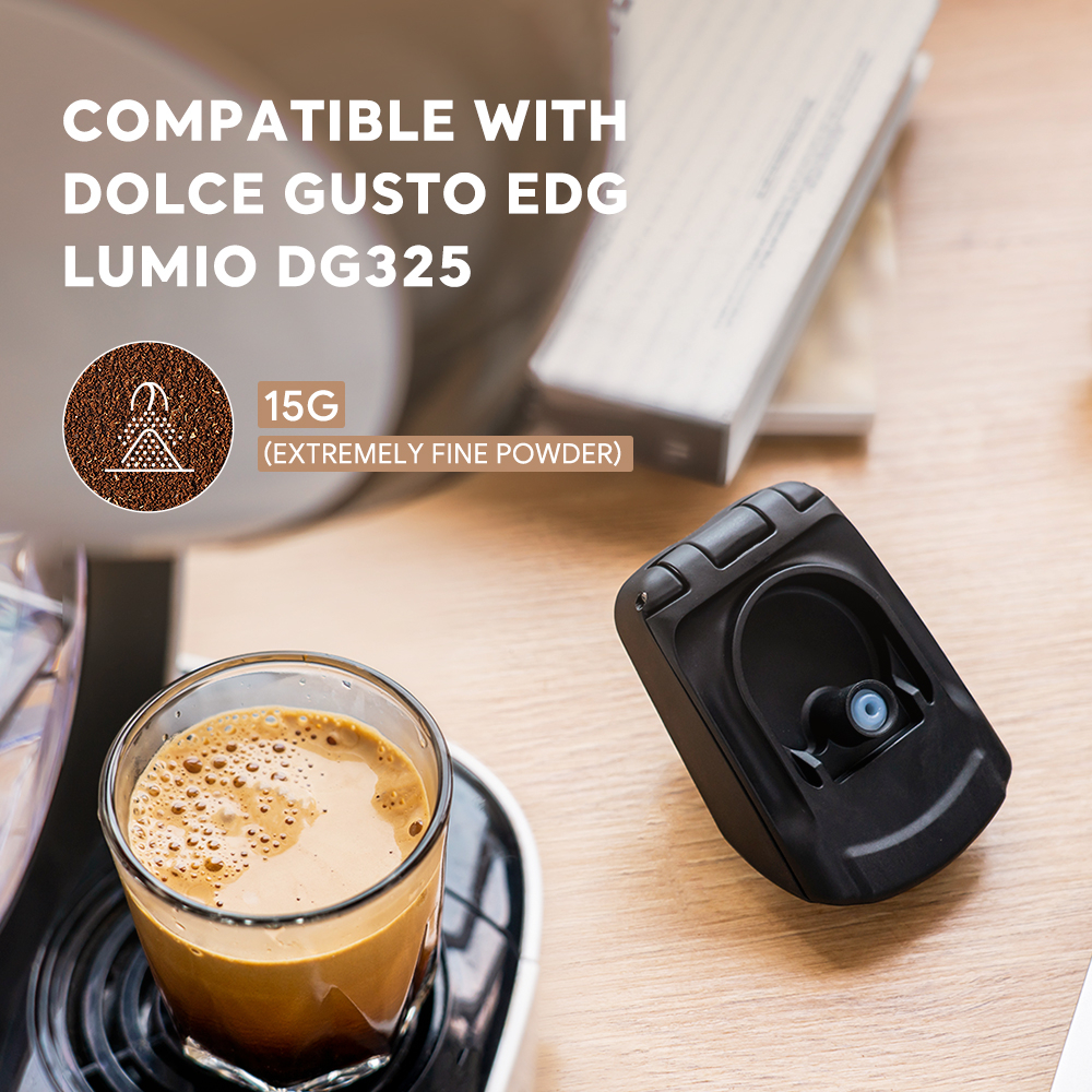 iCafilas Adapter Kapsul Kopi Reusable untuk Mesin Dolce Gusto Lumio - PA66 - Black