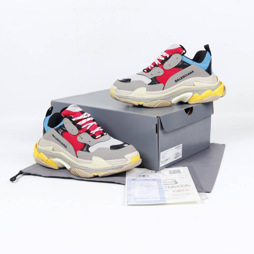 Balenciaga Triple S Grey Red Gris Rouge