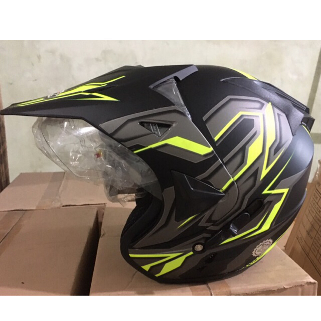 Helm semi cross double visor motif