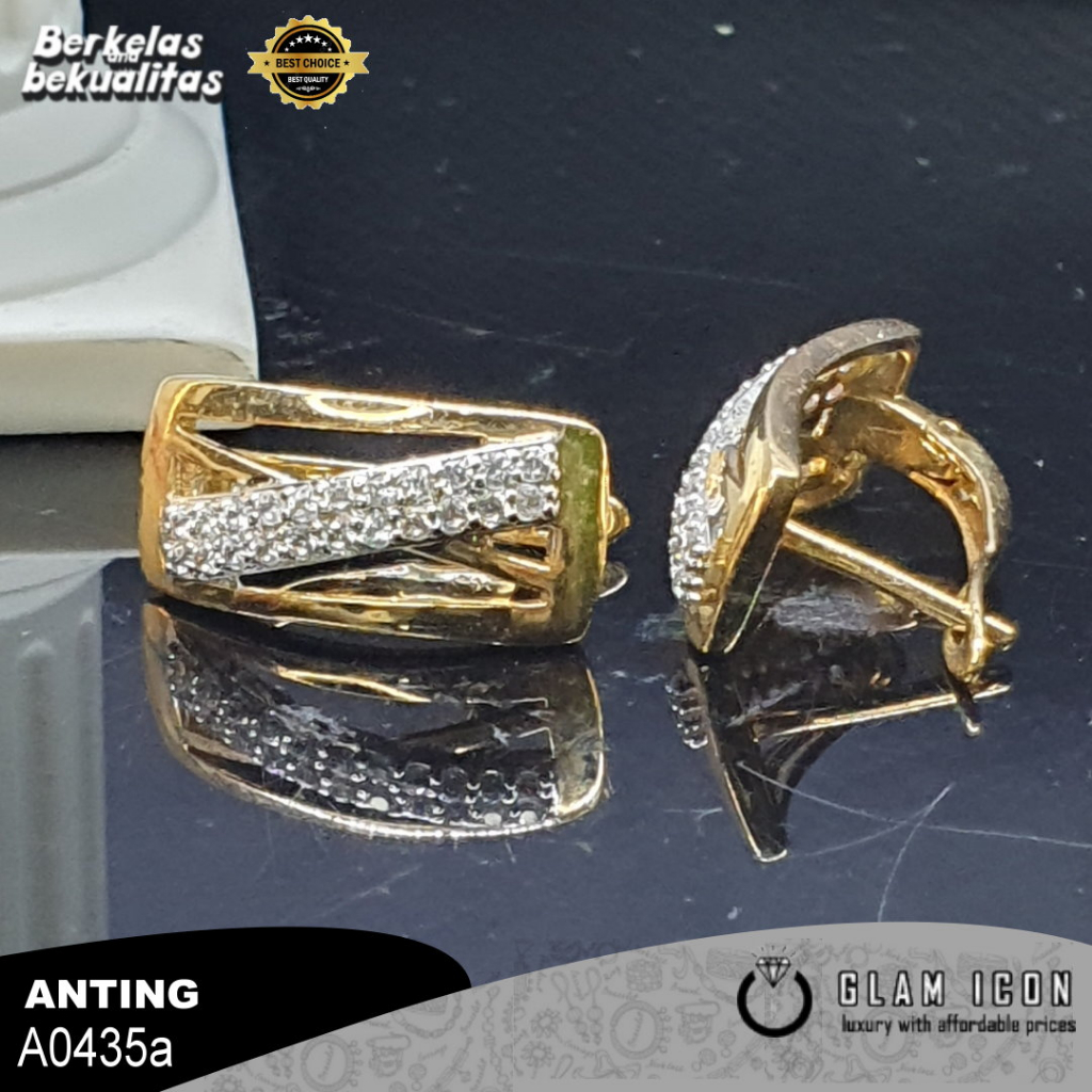 Anting clip mata abstrak Lux C0345 ACG