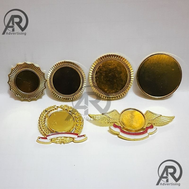 Pin Kosongan Polosan Bahan Kuningan - Pin Padi Kapas Wing Bulat Gerigi Matahari