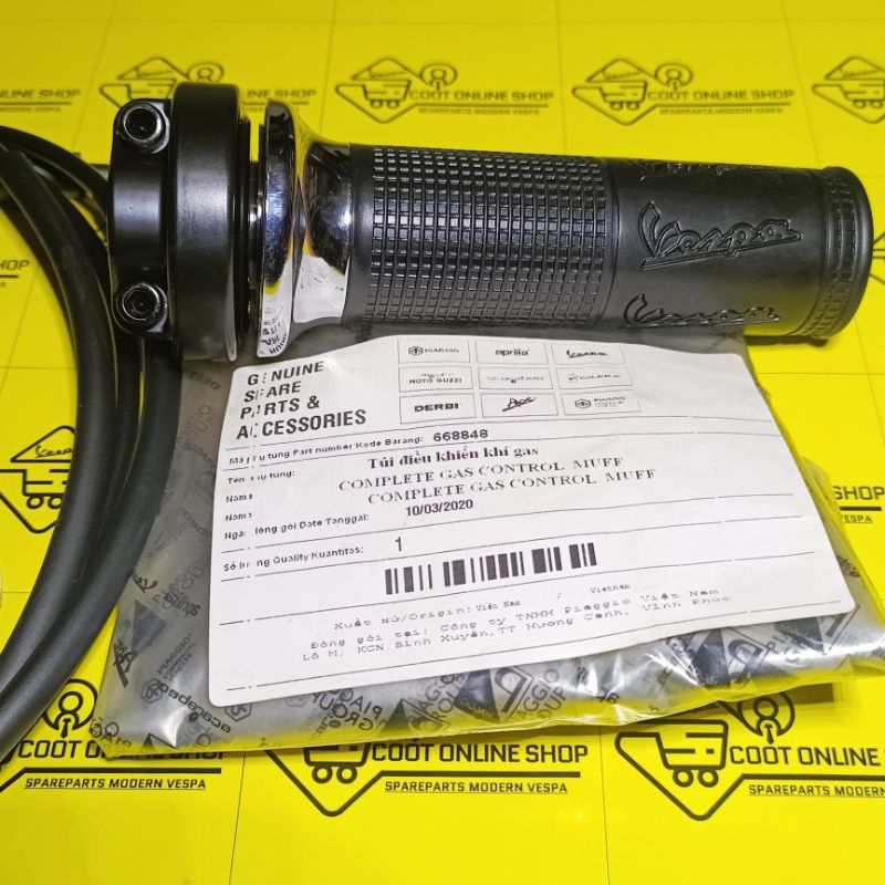 Kabel Gas Vespa LX S LXV 3V Komplit & Handgrip Gas Vespa LX S LXV Set