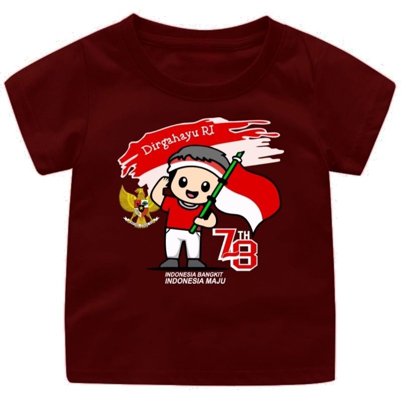 Baju Kaos Anak Distro Edisi Kemerdekaan (1) Usia 1-13Tahun Remaja Dan dewasa