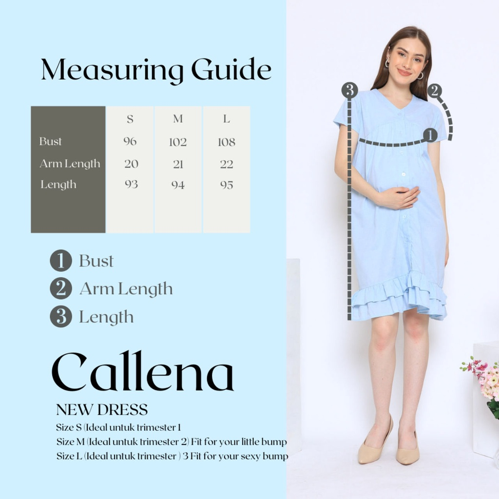 Hellomommy - Callena Dress - Baju Maternity dan Menyusui