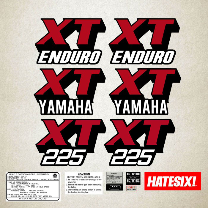 Sticker Decal Yamaha XT 225 Red Custom hatesix