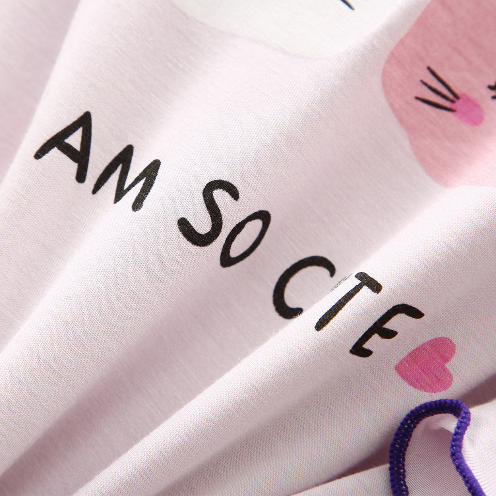 babyfit 3-12thn SUPER BUNNY LILAC baju piyama setelan pendek santay baju rumah anak perempuan import nyl-0625