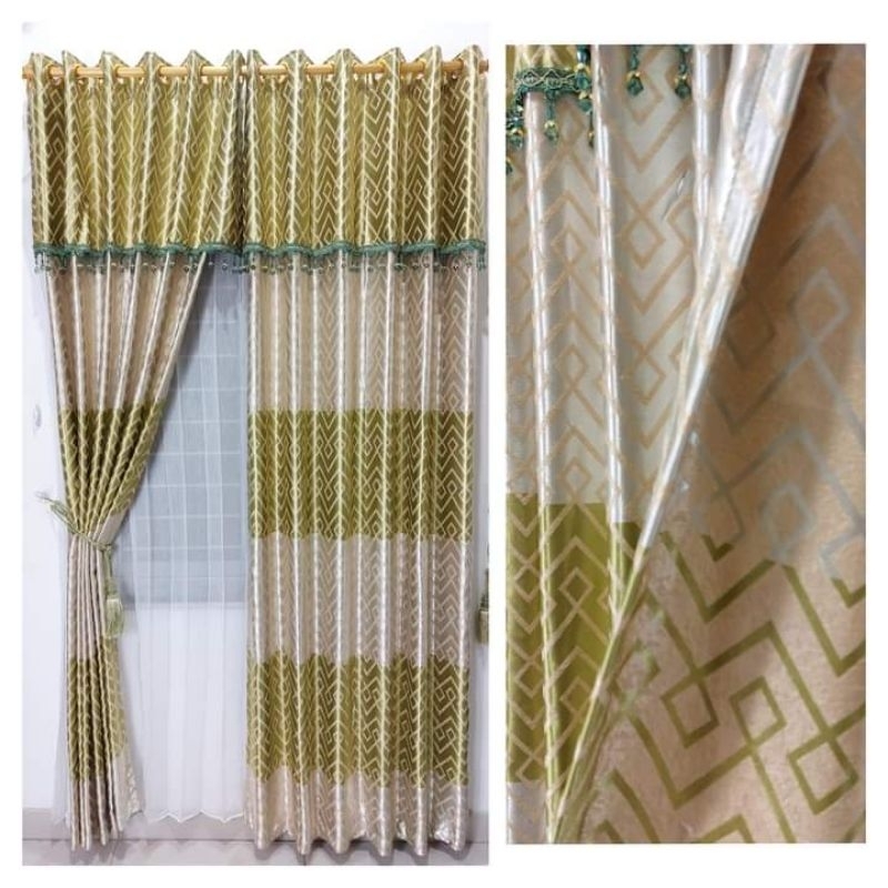 Gorden minimalis motif zig-zag mewah