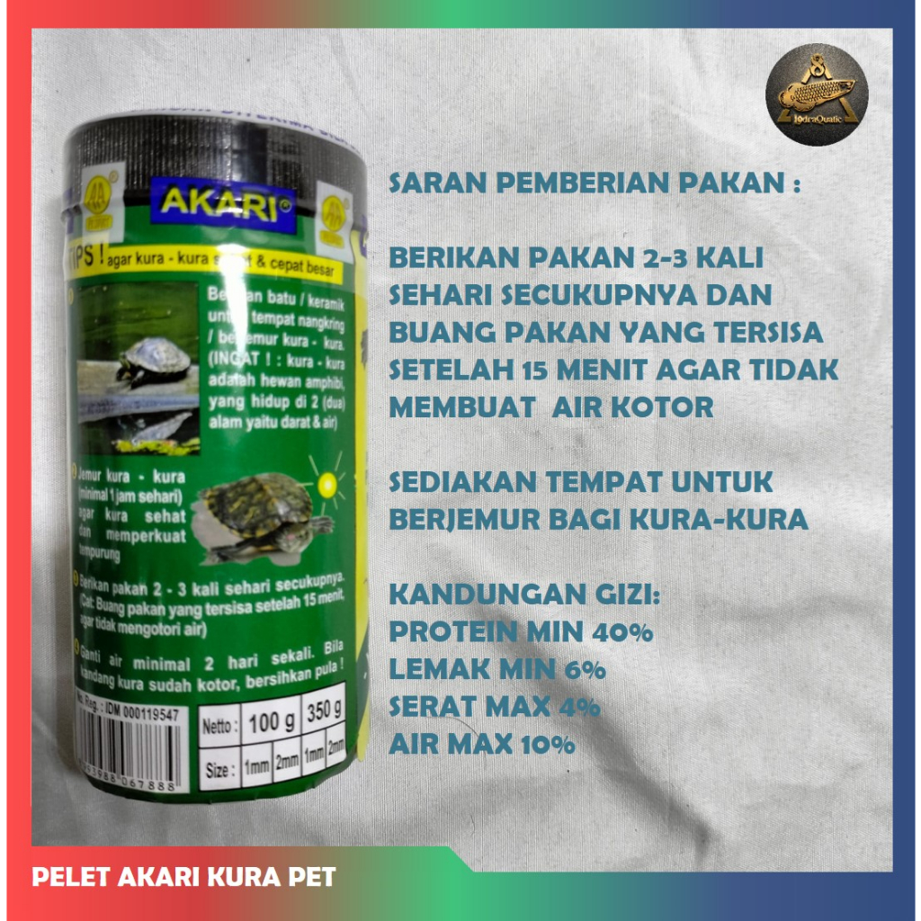 PELET AKARI TURTLE PAKAN KURA KURA PET IMMUNE BOOSTER HIGH CALCIUM AKARI KURA PET PELET KURA KURA PELET KADAL AIR PELET SALAMANDER PELET TERAPIN PELET REPTIL AIR