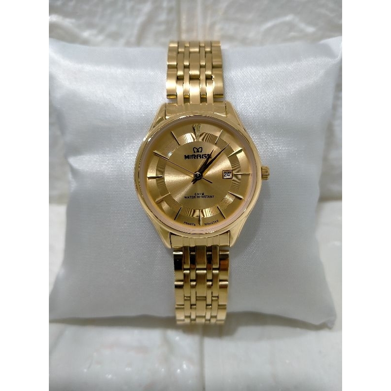 MIRAGE 8775 BRP-L JAM TANGAN WANITA RANTAI STAINLESS STEEL WATER RESISTANT 3 ATM