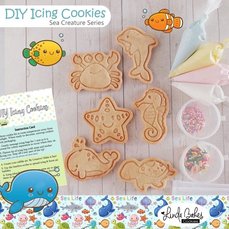 

DIY Icing Cookies/ Decorating/ Kukis Hias/ Kue Kering/ Souvenir - Sea Creatures Series