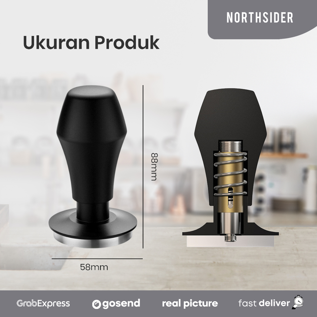 COFFEE TAMPER KOPI ESPRESSO 58mm CONSISTENT CLICK FLAT BASE NS-005